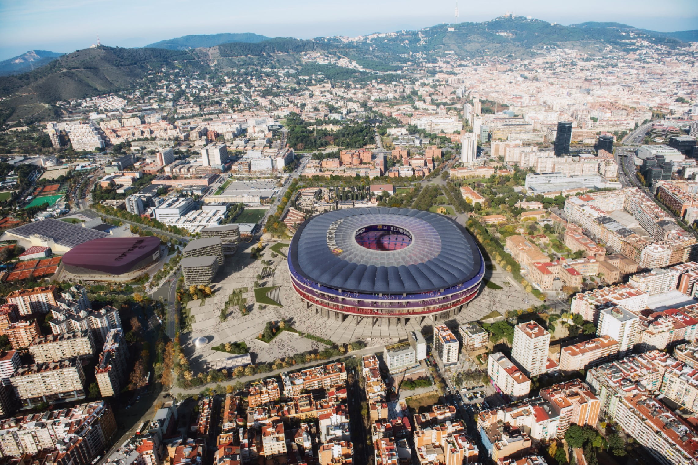Aerial view of Spotify Camp Nou