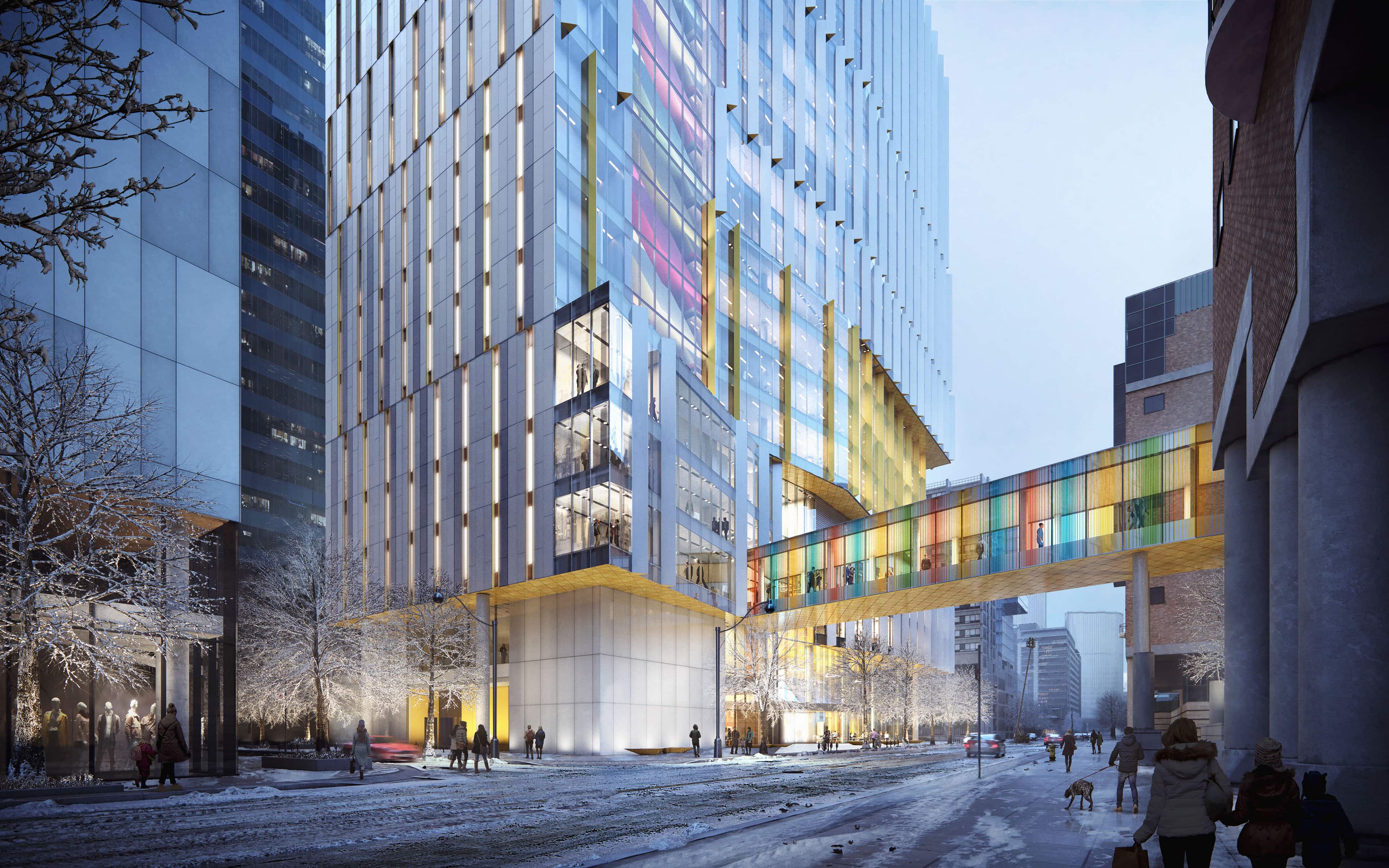 Foot bridge external to the hospital